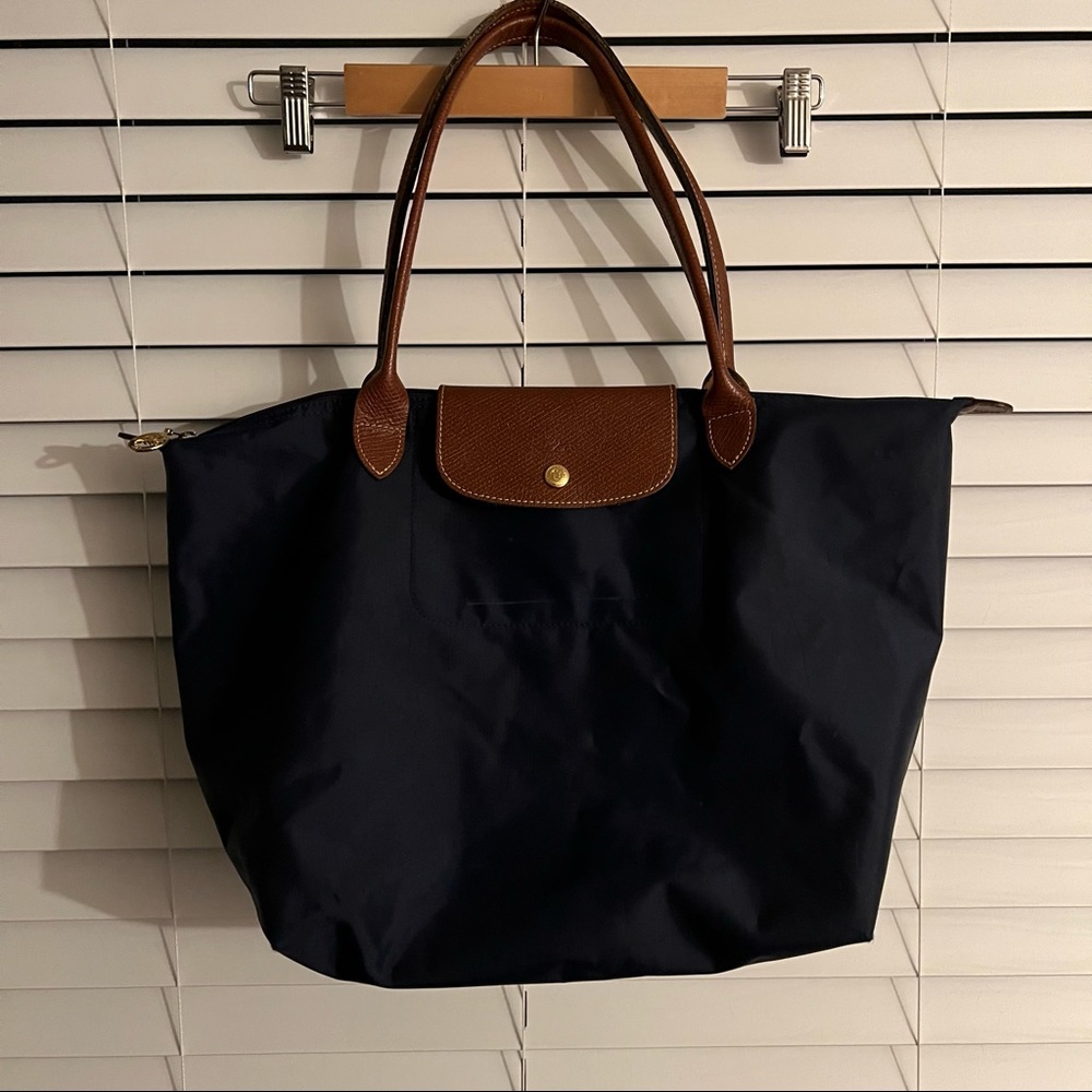 Classic Navy Longchamp Tote